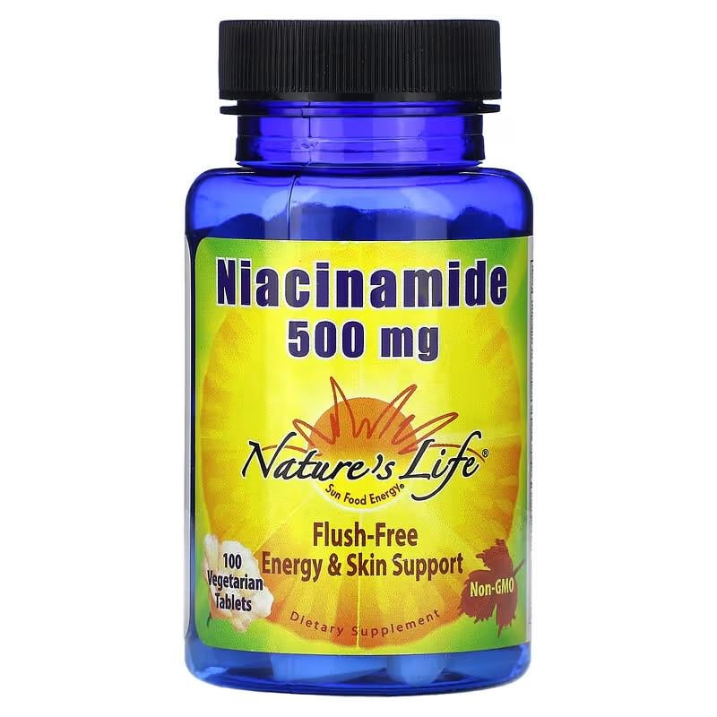 Ниацинамид Nature's Life Niacinamide 500 mg 100 таблеток