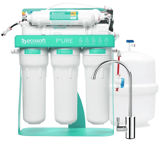 Фильтр обратного осмоса Ecosoft P'URE AquaCalcium Mint с насосом на станине (MO675PSMACECO) - фото 4