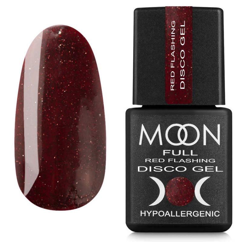 Гель-лак світловідбивний Moon Full Red Flashing Disсo Gel №RF08 8 мл