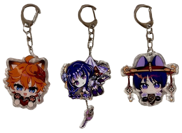 Набор брелоков Тарталья Скарамучча Райден из Genshin Impact 3 шт. (181) Набор брелоков Тарталья Скарамучча Райден из Genshin Impact 3 шт. (181)