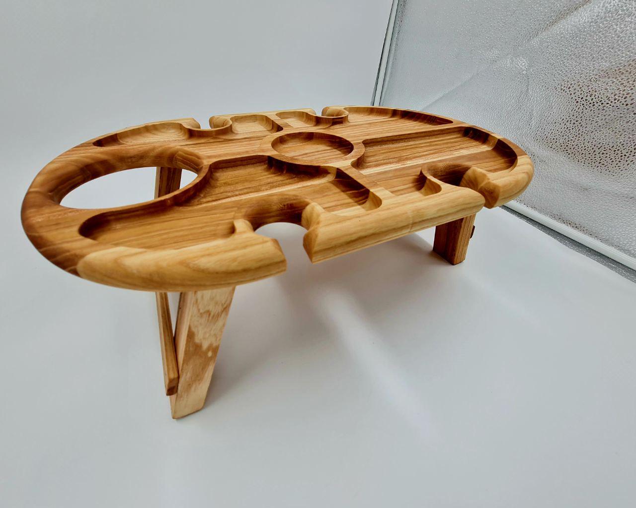 Столик на складаних ніжках із дуба 45х27 см - фото 2