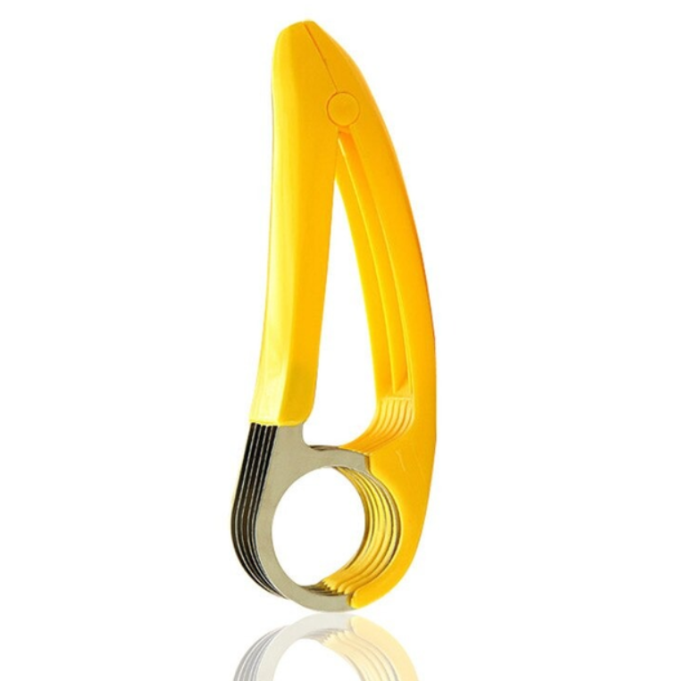 Нож кухонный слайсер для овощей и фруктов Banana Slicer для нарезки кружочками Желтый (KG-12087) Нож кухонный слайсер для овощей и фруктов Banana Slicer для нарезки кружочками Желтый (KG-12087)