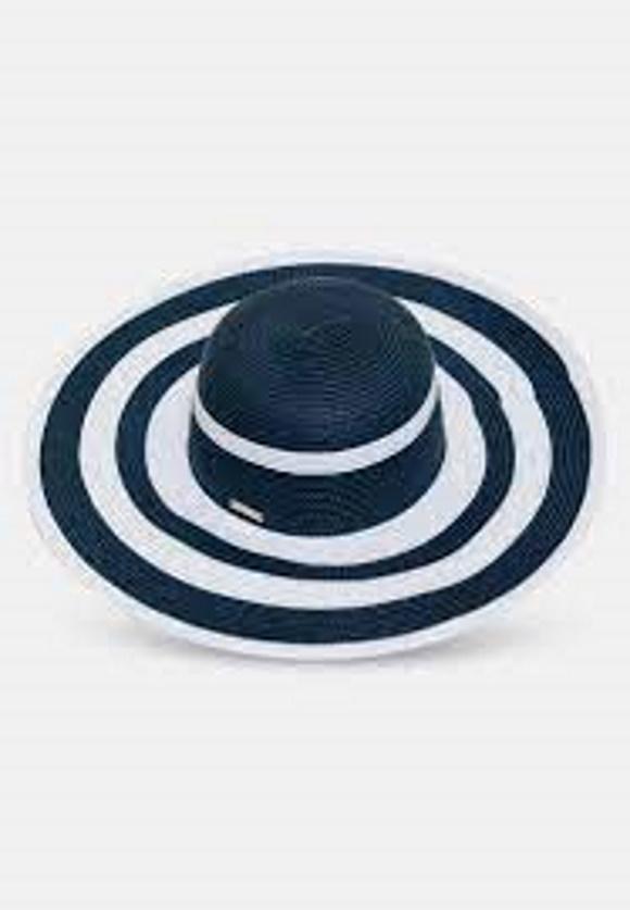 Шляпа Marc & Andre пляжная с широкими полями One Size Белый с синим (HA22-10)