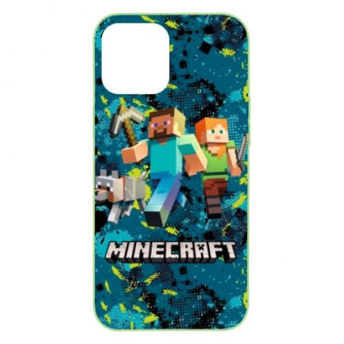 Чехол для iPhone 12 Pro Max Minecraft Steve Alex And Dog
