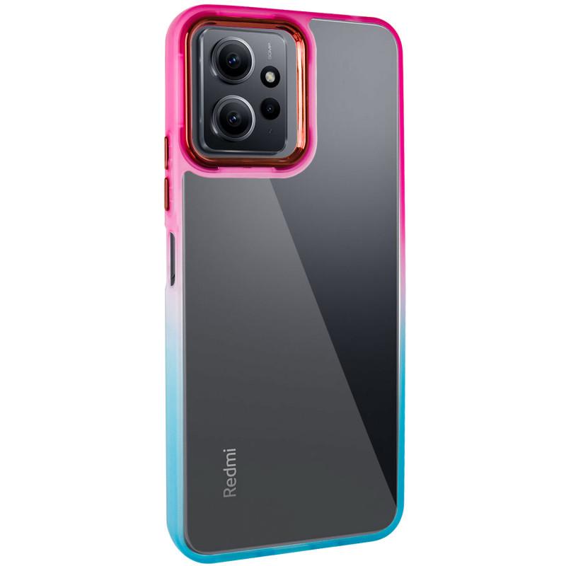 Противоударный Чехол TPU+PC Fresh sip series для Xiaomi Redmi 12 Бирюзовый/Розовый