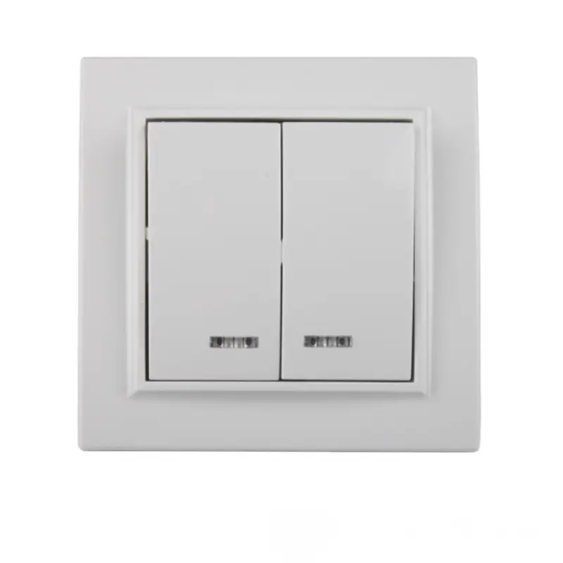 Выключатель двойной с подсветкой ElectroHouse Enzo IP22 Белый (EH-2104)