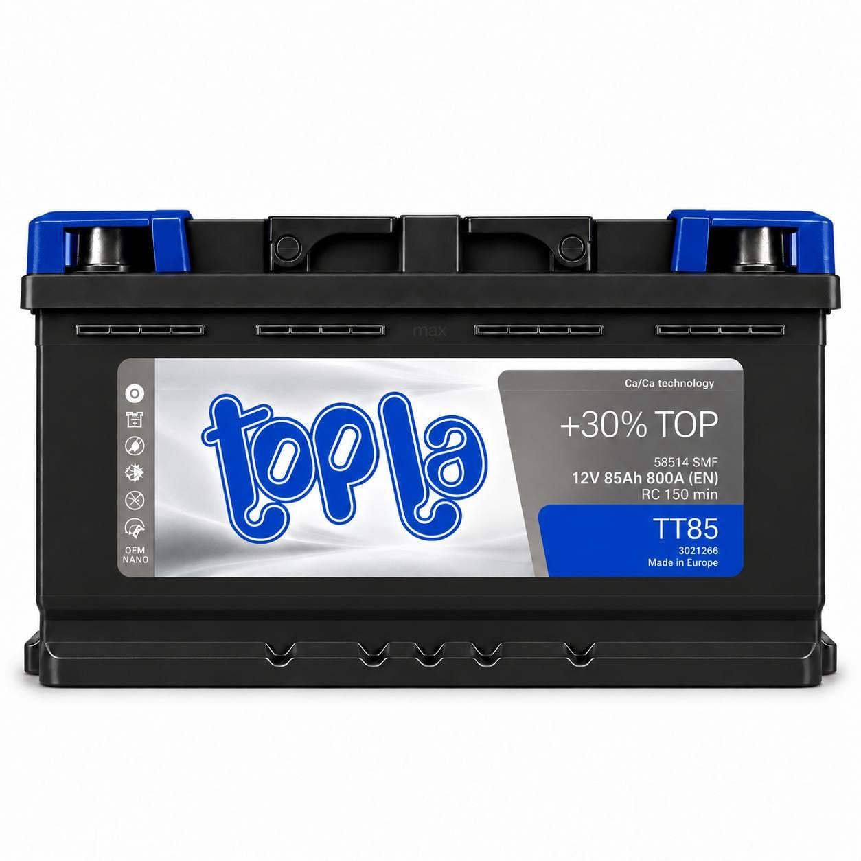 Аккумулятор автомобильный Topla Top 85 Ah 800A R+ 12V (3222560879)