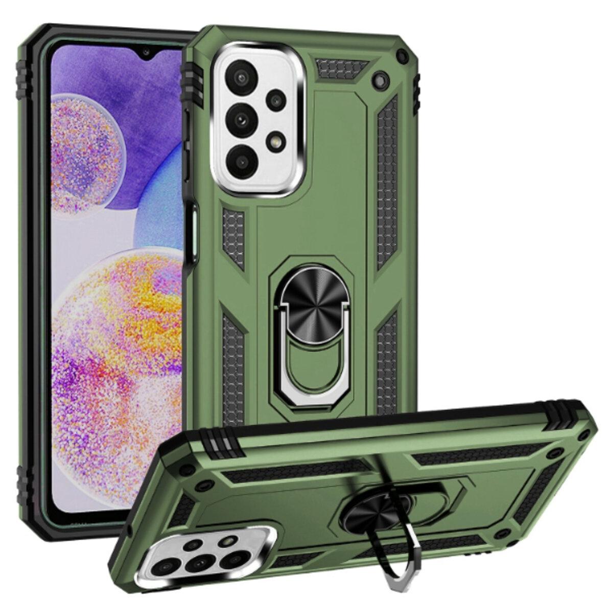 Противоударный чехол для Samsung Galaxy A23 4G Cosmic Robot Ring / Army Green