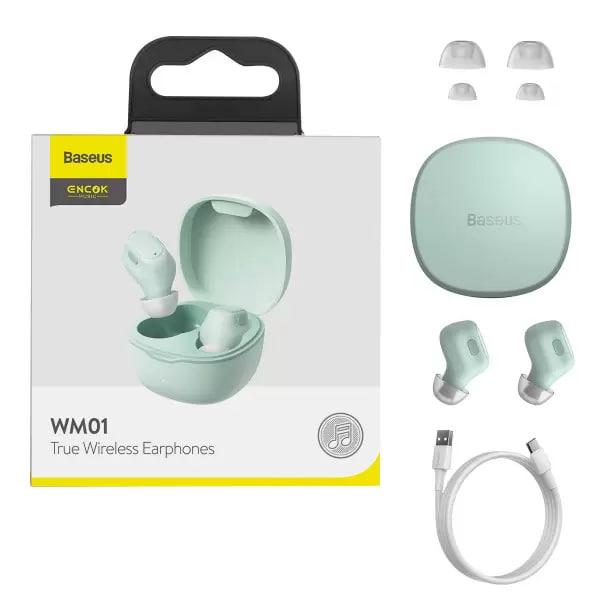 Наушники беспроводные Baseus Encok True Wireless Earphones Green (NGWM01-0Y) - фото 2