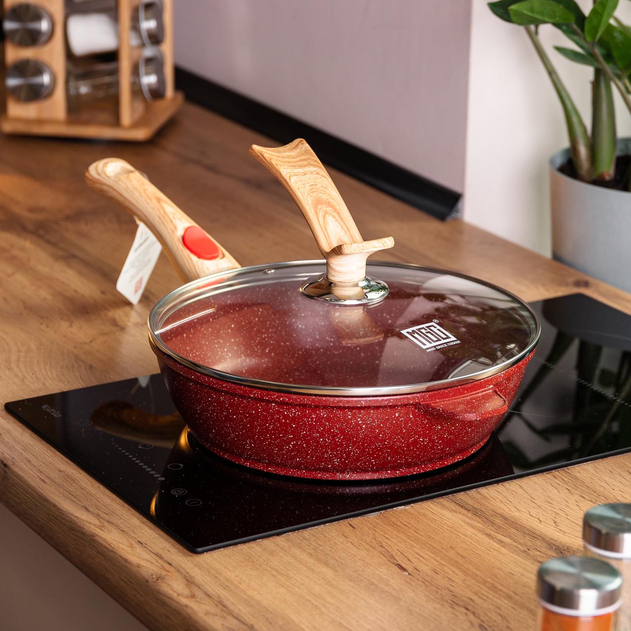 Сковорода алюмінієва глибока MGC зі скляною кришкою 2,8 л Ø 26 см - фото 7 Сковорода алюмінієва глибока MGC зі скляною кришкою 2,8 л Ø 26 см - фото 7