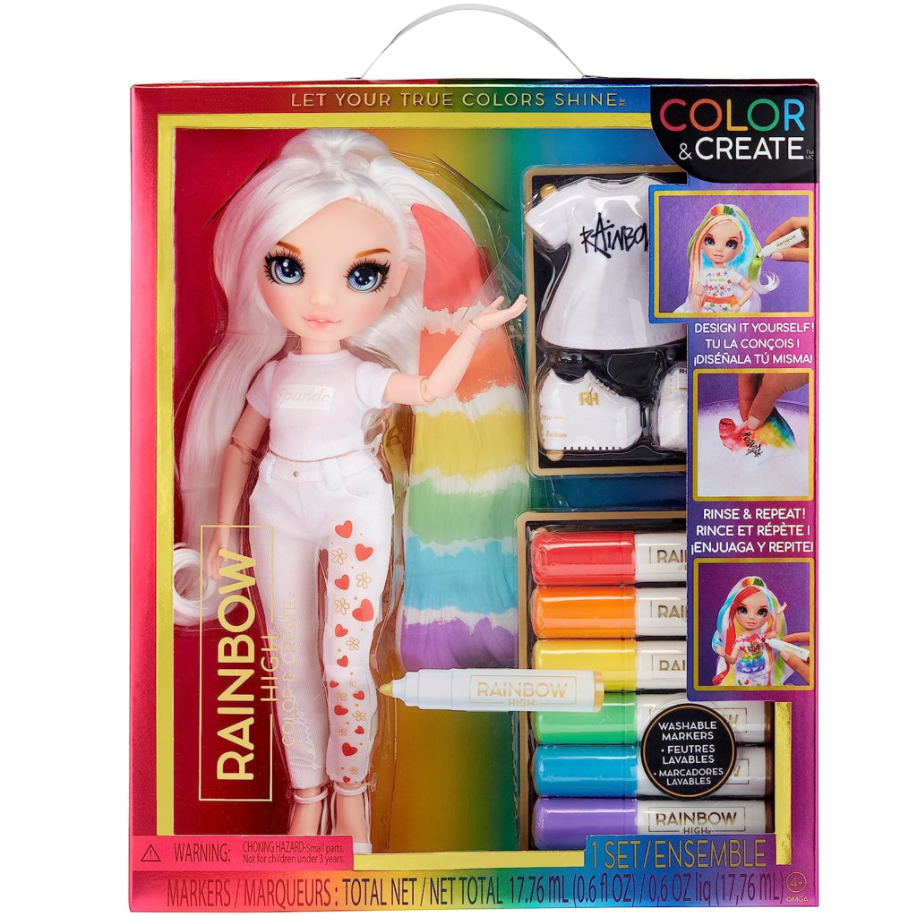 Куклы Rainbow High Colour & Create Fashion DIY Doll из серии створы и разрисуй с голубыми глазами