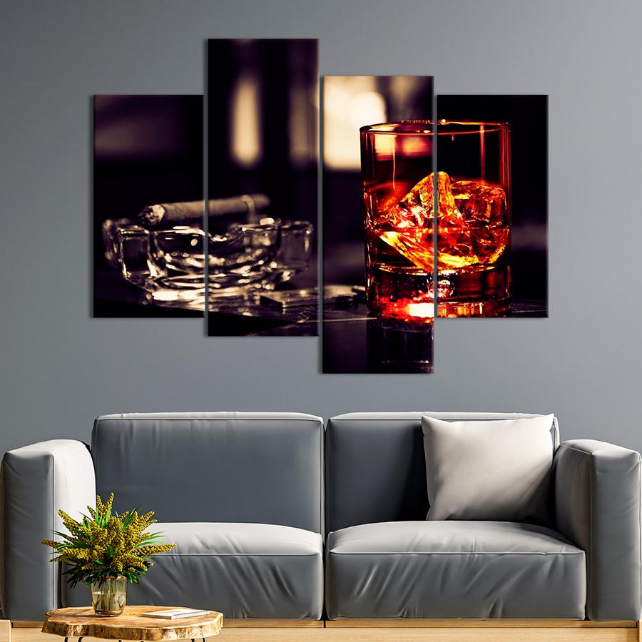 Настенний декор Односолодовый виски и сигара 89x56 см (A550-4)