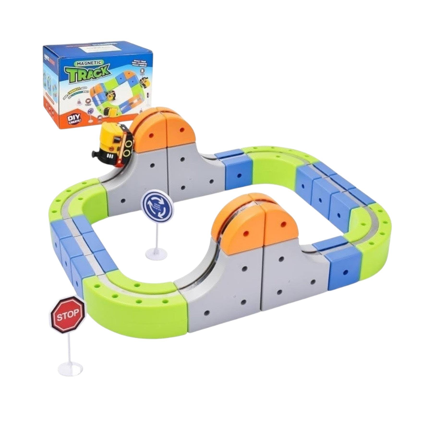 Конструктор-трасса магнитный DUMKO Моторный состав с USB-зарядкой 55 дет. (31033236)