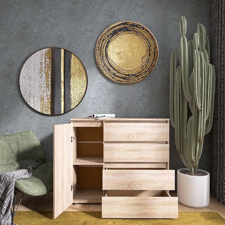 Комод Эверест Лайт КЛ-3 1050х380х930 мм Дуб сонома (ЕВ20417)