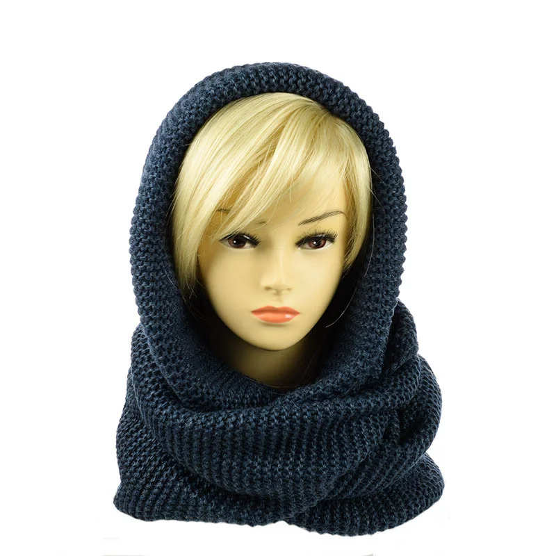 Женский снуд-хомут классический Темный-джинс