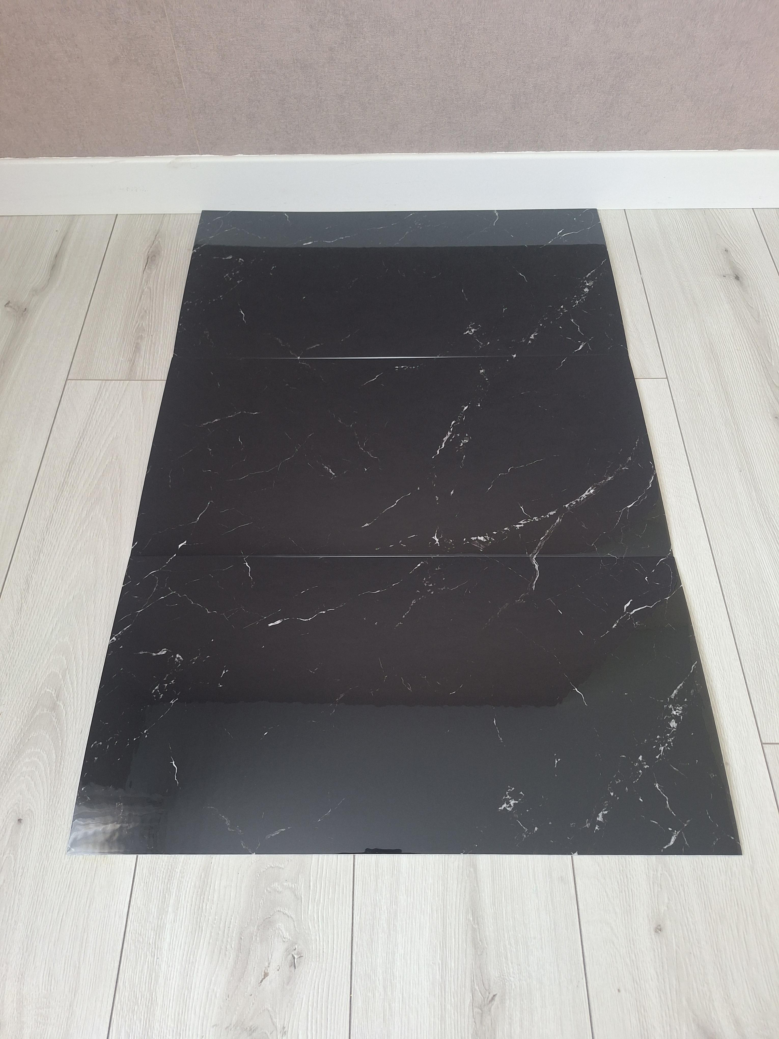 Плитка-самоклейка виниловая 600х300х2 мм Черный мрамор (F026) - фото 4