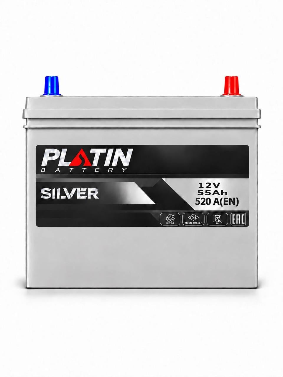 Акумулятор автомобільний Platin Silver Asia 55 Ah 520A R+ 12V тонка клема (3213117530) Акумулятор автомобільний Platin Silver Asia 55 Ah 520A R+ 12V тонка клема (3213117530)
