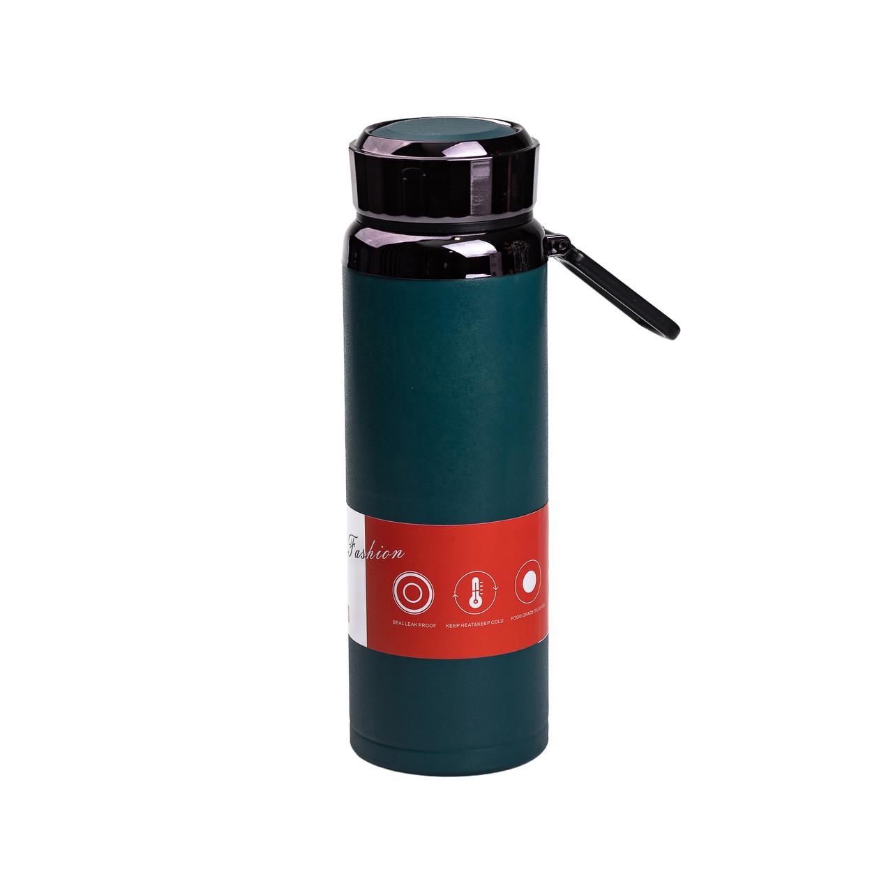 Термос с индикатором температуры и широким горлом 1 л Зеленый - фото 2