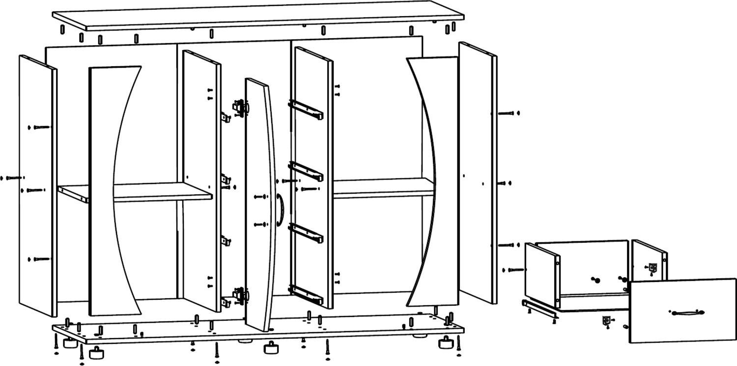 Комод Компаніт 4-2-2 АБС 133,8х44,8х91,3 см Яблуня - фото 3 Комод Компаніт 4-2-2 АБС 133,8х44,8х91,3 см Яблуня - фото 3