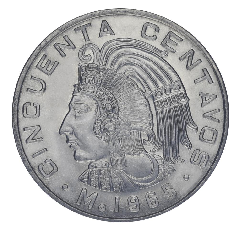 Коллекционная монета Мексика 50 сентаво 1965 AU-UNC (34691141)