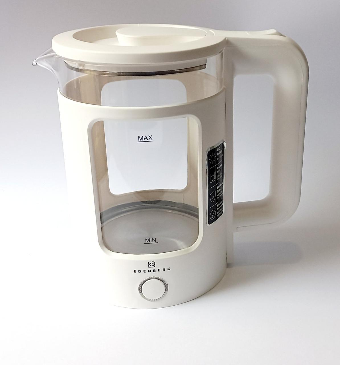 Чайник електричний скляний Edenberg з підсвіткою (EB-83558) - фото 5 Чайник електричний скляний Edenberg з підсвіткою (EB-83558) - фото 5