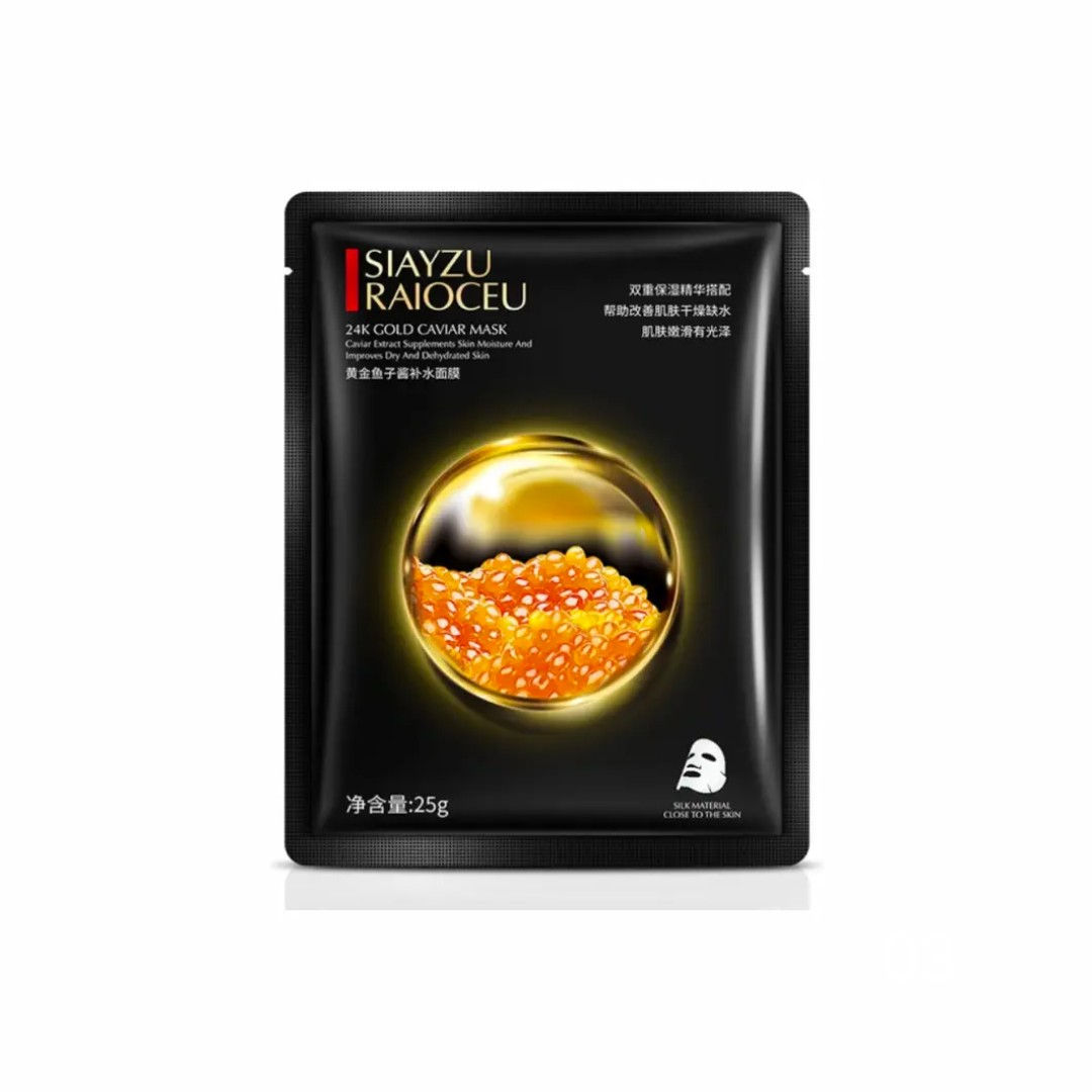 Маска для лица тканевая Siayzu Raioceu 24K Gold Caviar Mask 25 мл (27302442)