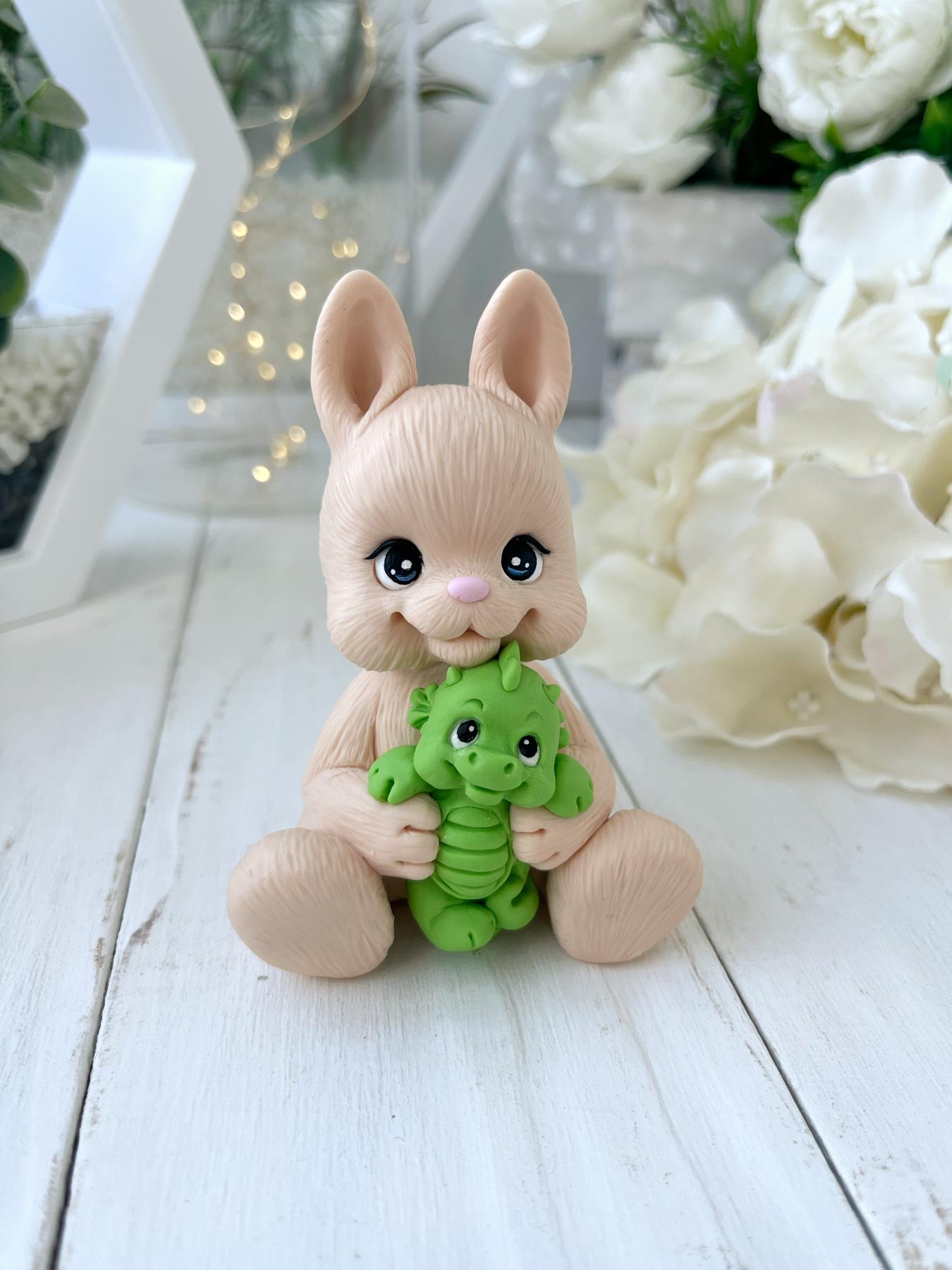 Силиконовый молд Зайчик с дракончиком (9204) Силиконовый молд Зайчик с дракончиком (9204)