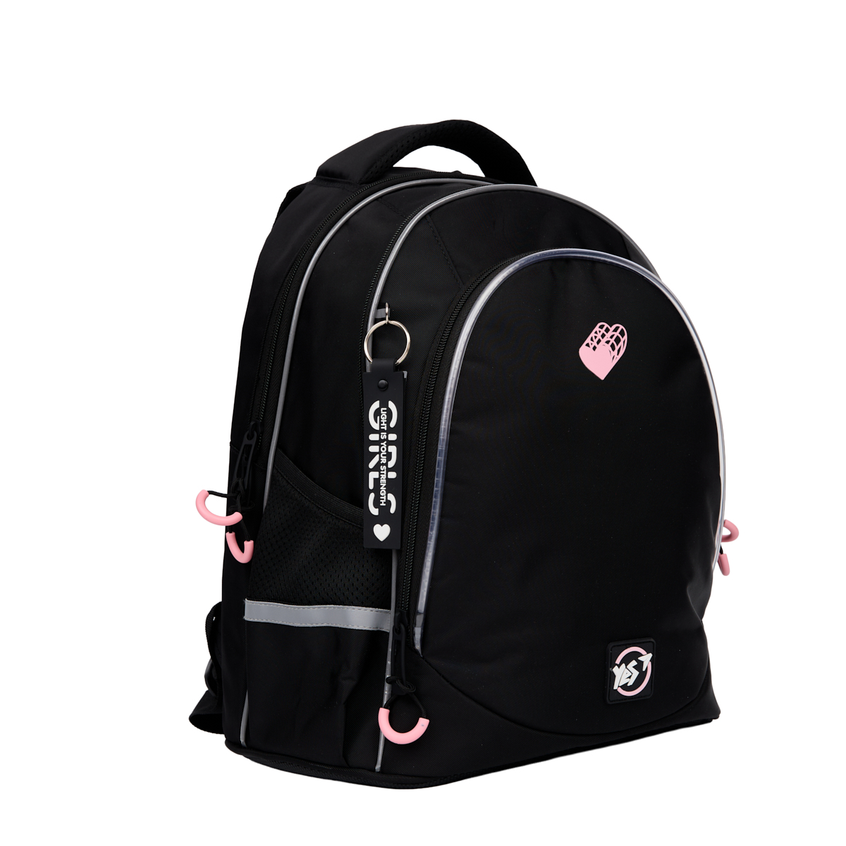 Рюкзак школьный YES TS-52 Pink Heart 37х30х18 см Черный (550037)