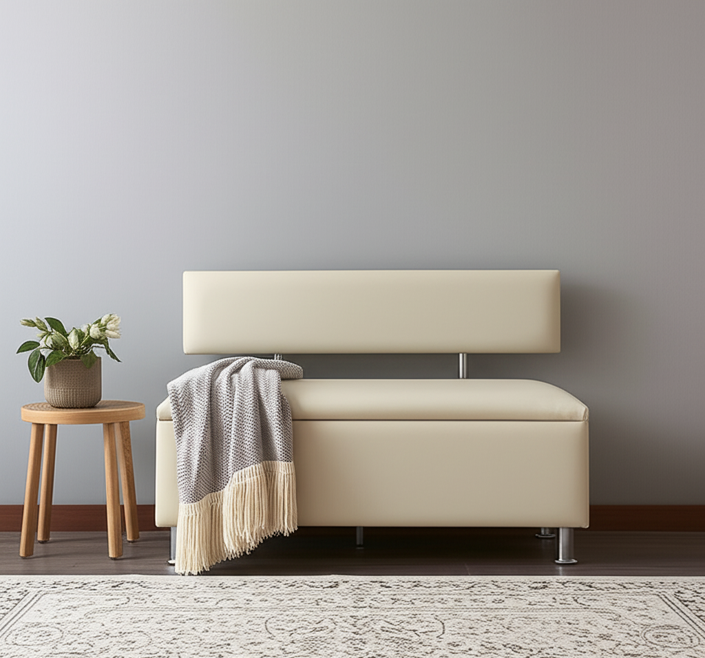 Диван у зону очікування Сompakt штучна шкіра 120 см Бежевий - фото 2 Диван у зону очікування Сompakt штучна шкіра 120 см Бежевий - фото 2