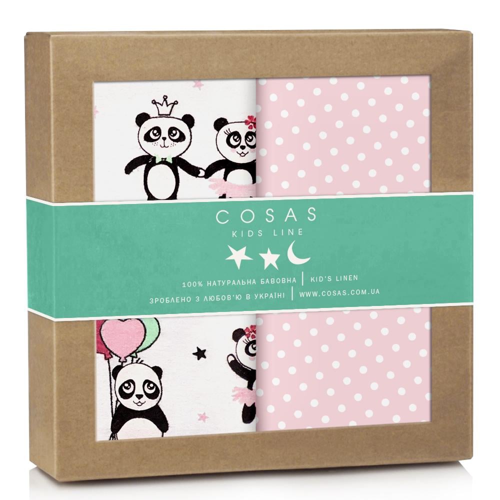 Набір пелюшок Cosas Panda Stars Rose Dots 80х100 см 2 шт. (4822052053157)