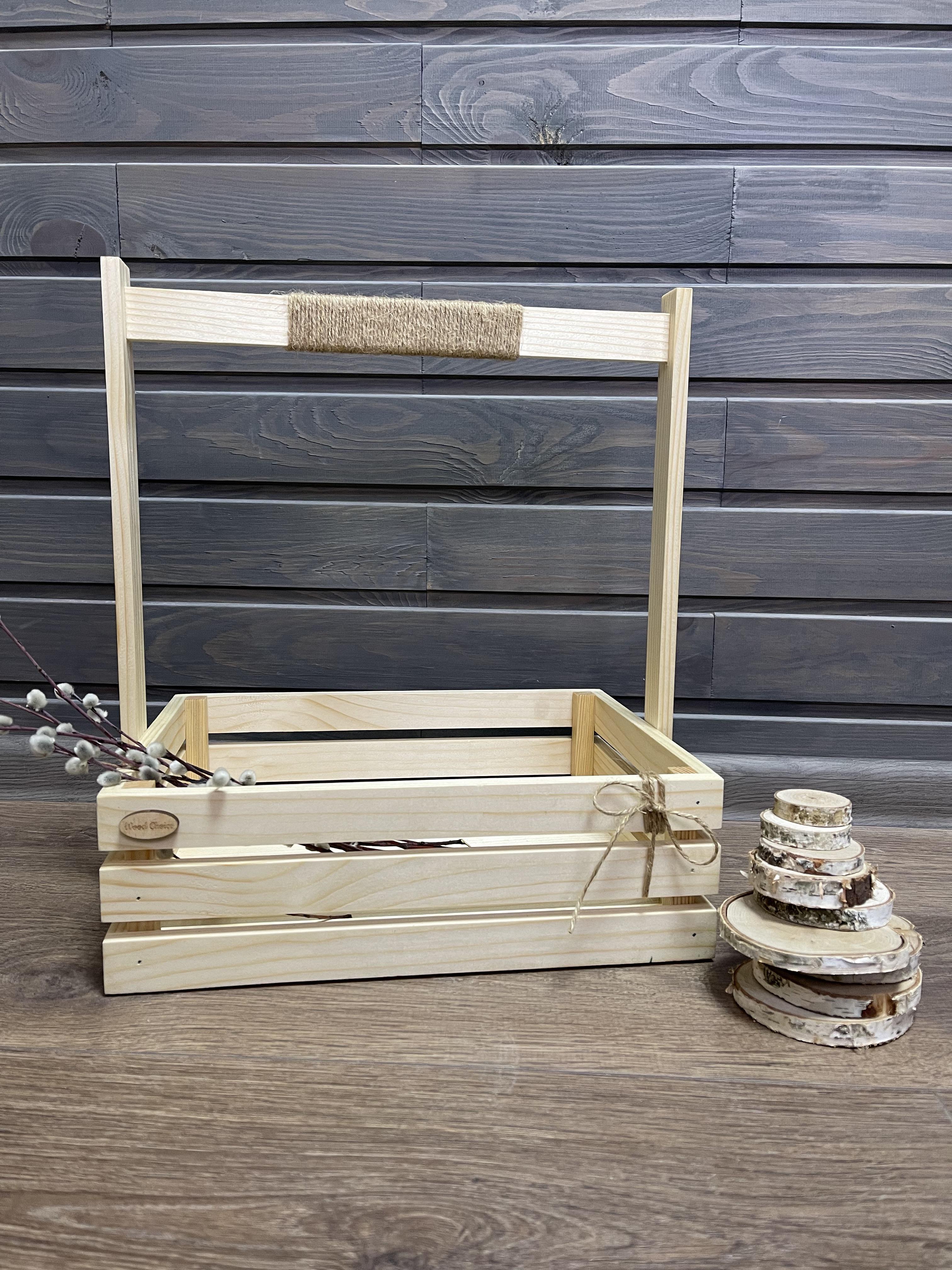 Комплект деревянный ящик/пасхальная корзина для хранения 34х26х40/18х14х34 см (id_248) - фото 5 Комплект деревянный ящик/пасхальная корзина для хранения 34х26х40/18х14х34 см (id_248) - фото 5