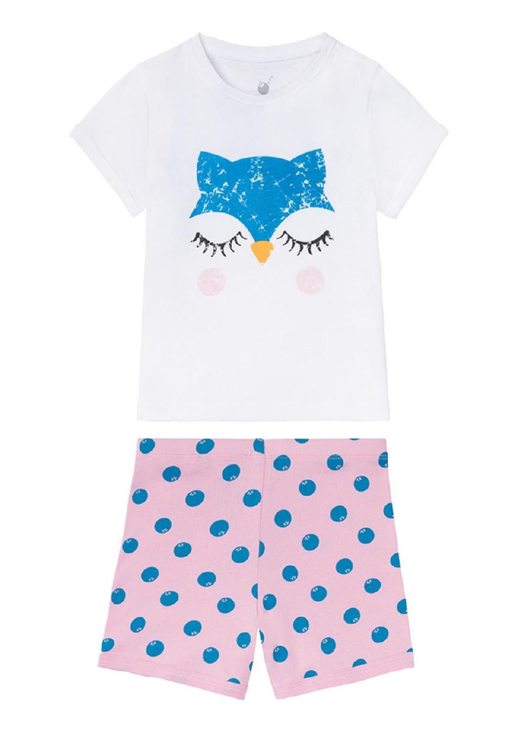Пижама футболка/шорты для девочки Lupilu 358652 098-104 см 2-4 лет Белый (74224)