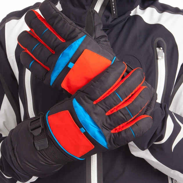 Перчатки для лыж и сноуборда мужские SP-Sport A-82 ML Черный/Оранжевый/Голубой (FFR00647)