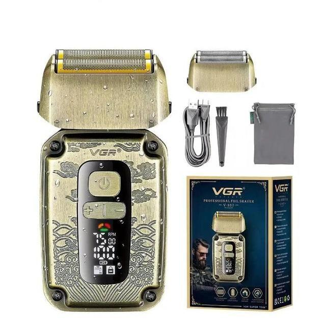 Електробритва VGR V-337 з триммером 2 бритвені головки IPX6/USB зарядка/LED дисплей Бронзовий (ML-05024) Електробритва VGR V-337 з триммером 2 бритвені головки IPX6/USB зарядка/LED дисплей Бронзовий (ML-05024)