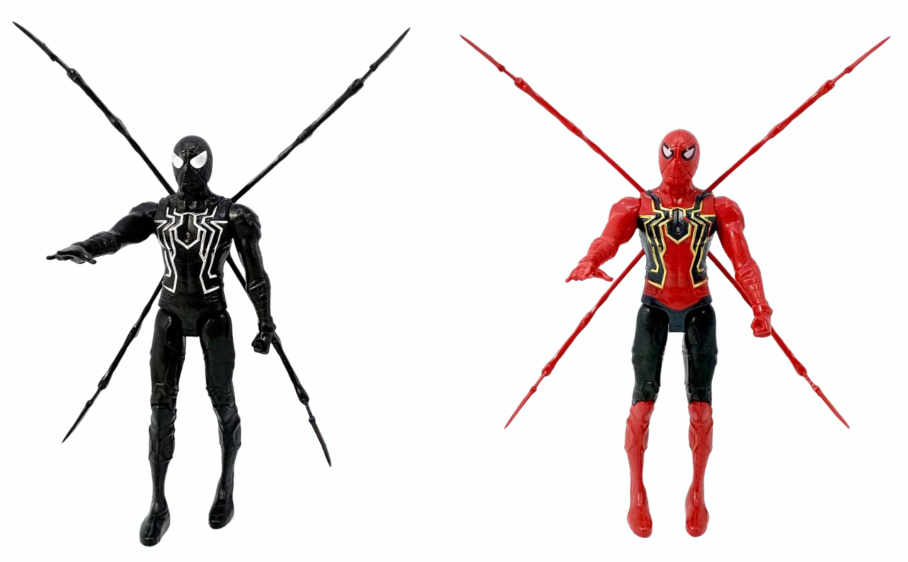 Набор фигурок Spider Man со светом на груди 15 см 2 шт. Black/Red