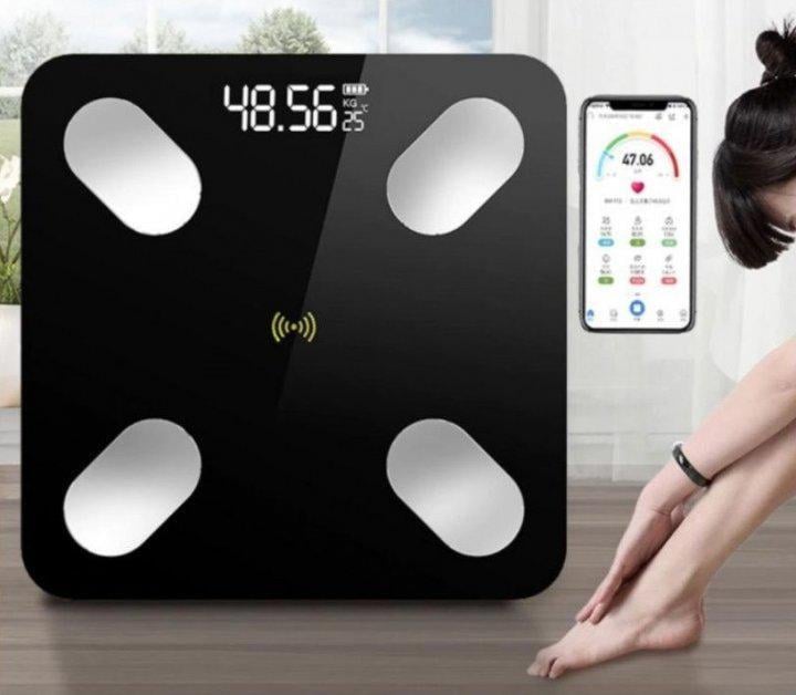 Розумні смарт ваги електронні з додатком для смартфона bluetooth bathroom scale Black - фото 5 Розумні смарт ваги електронні з додатком для смартфона bluetooth bathroom scale Black - фото 5