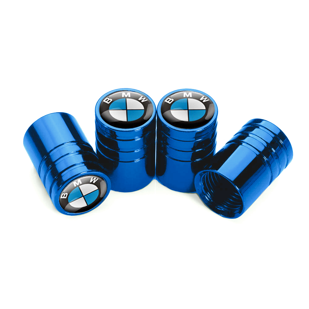Набор колпачков на ниппель SUNROZ Caps для автомобиля BMW Long 4 шт. Blue (A67566)