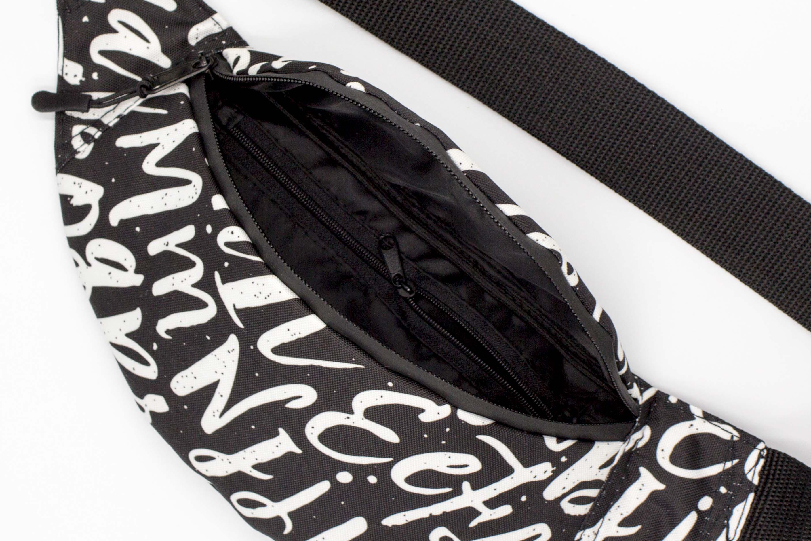 Сумка бананка Букви Чорний (24415604) - фото 3 Сумка бананка Букви Чорний (24415604) - фото 3