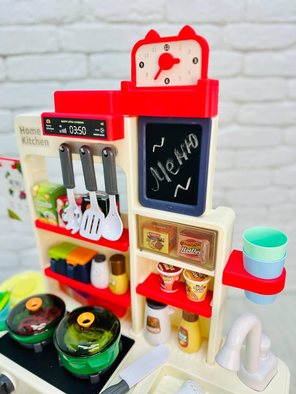 Детская кухня с набором 63 предмета 80 см Красный (2210-2) - фото 3 Детская кухня с набором 63 предмета 80 см Красный (2210-2) - фото 3
