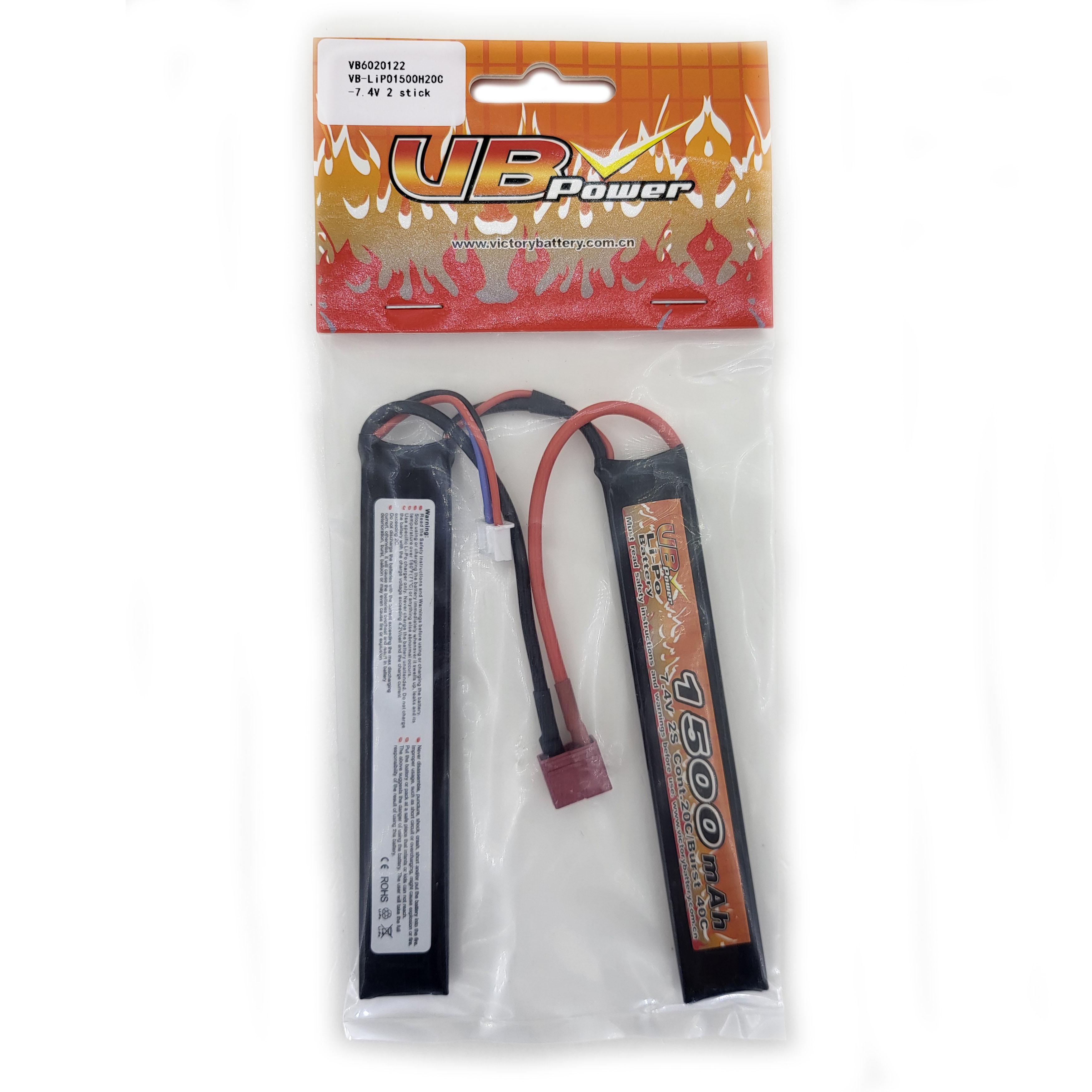 Аккумулятор VB Power VB6020122 для Airsoft Li-Pol 20-40C 7,4V 1500 mAh (14195717)