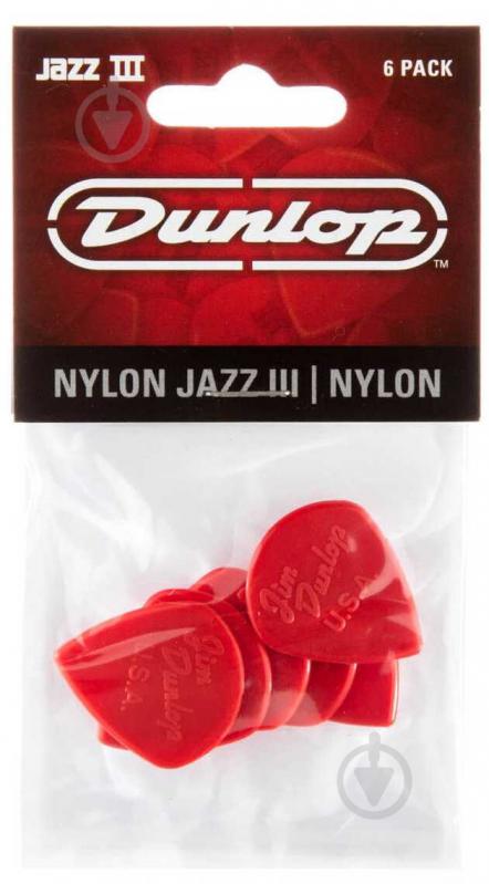 Медиаторы Dunlop 47P3N Nylon Jazz III Red Nylon Player's Pack (6 шт.)