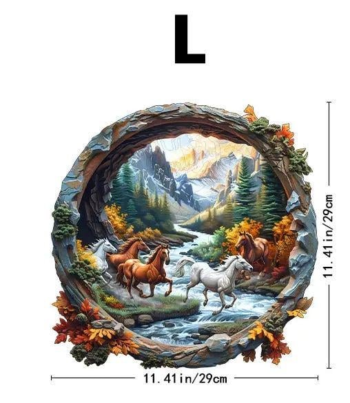 Пазлы деревянные лошади на природе А3 (638) - фото 5