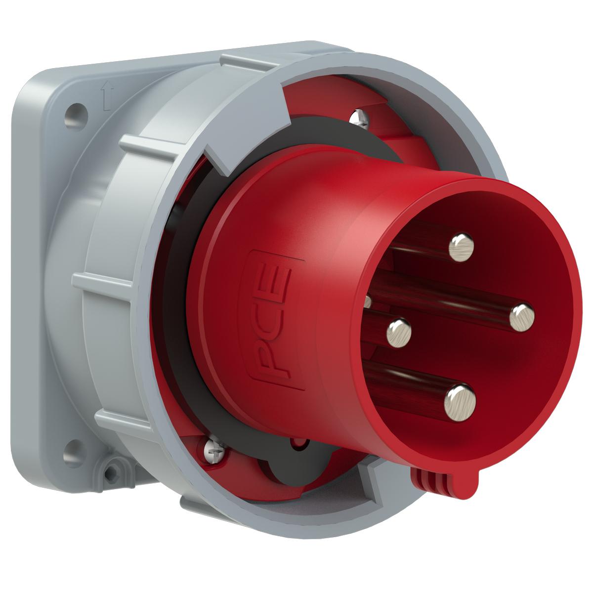 Силовая вилка встраиваемая PCE 3P+E IP67 63A 400V (634-6)