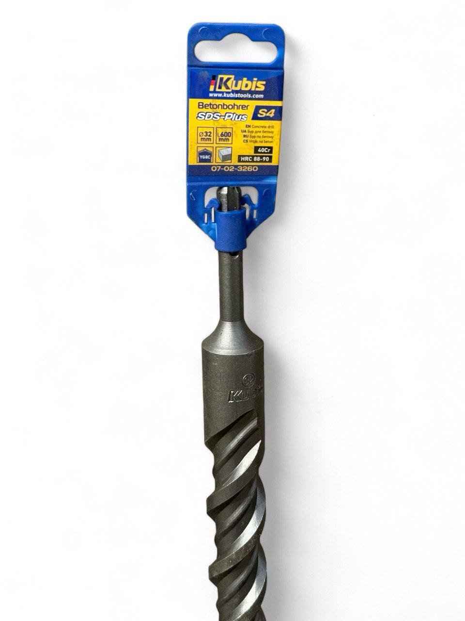 Бур по бетону Kubis SDS-Plus S4 32х600мм (07-02-3260) Бур по бетону Kubis SDS-Plus S4 32х600мм (07-02-3260)