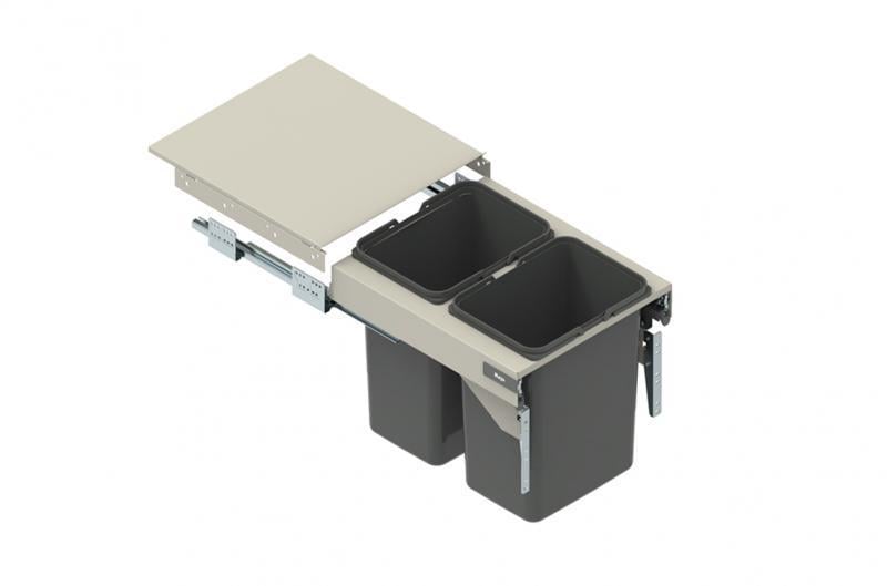 Ведро для мусора Rejs SEGREGO секция 450 Н 320 2x15L 414x480x330 мм Серый (WE28.4034.01.549)