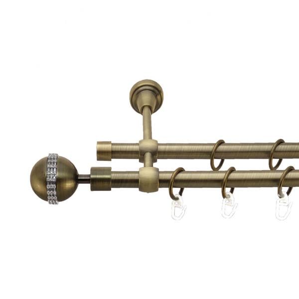 Карниз для штор Orvit Авея двохрядний 16/16 мм литий 200 см Антик (000-6174)