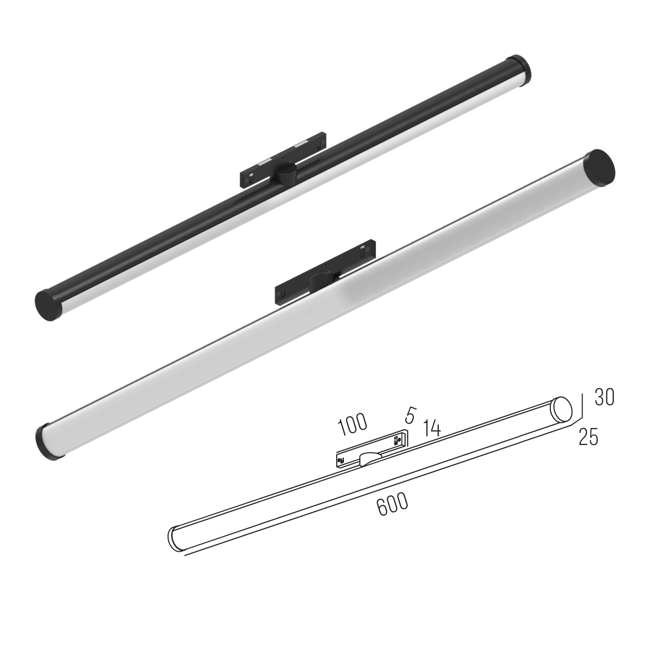 Світильник магнітний трековий MERALLI LIGHT TUBE 600 18W 3000K/6000K регульована WIFI 2,4G TUYAБілий (TRVBLT600) - фото 2 Світильник магнітний трековий MERALLI LIGHT TUBE 600 18W 3000K/6000K регульована WIFI 2,4G TUYAБілий (TRVBLT600) - фото 2