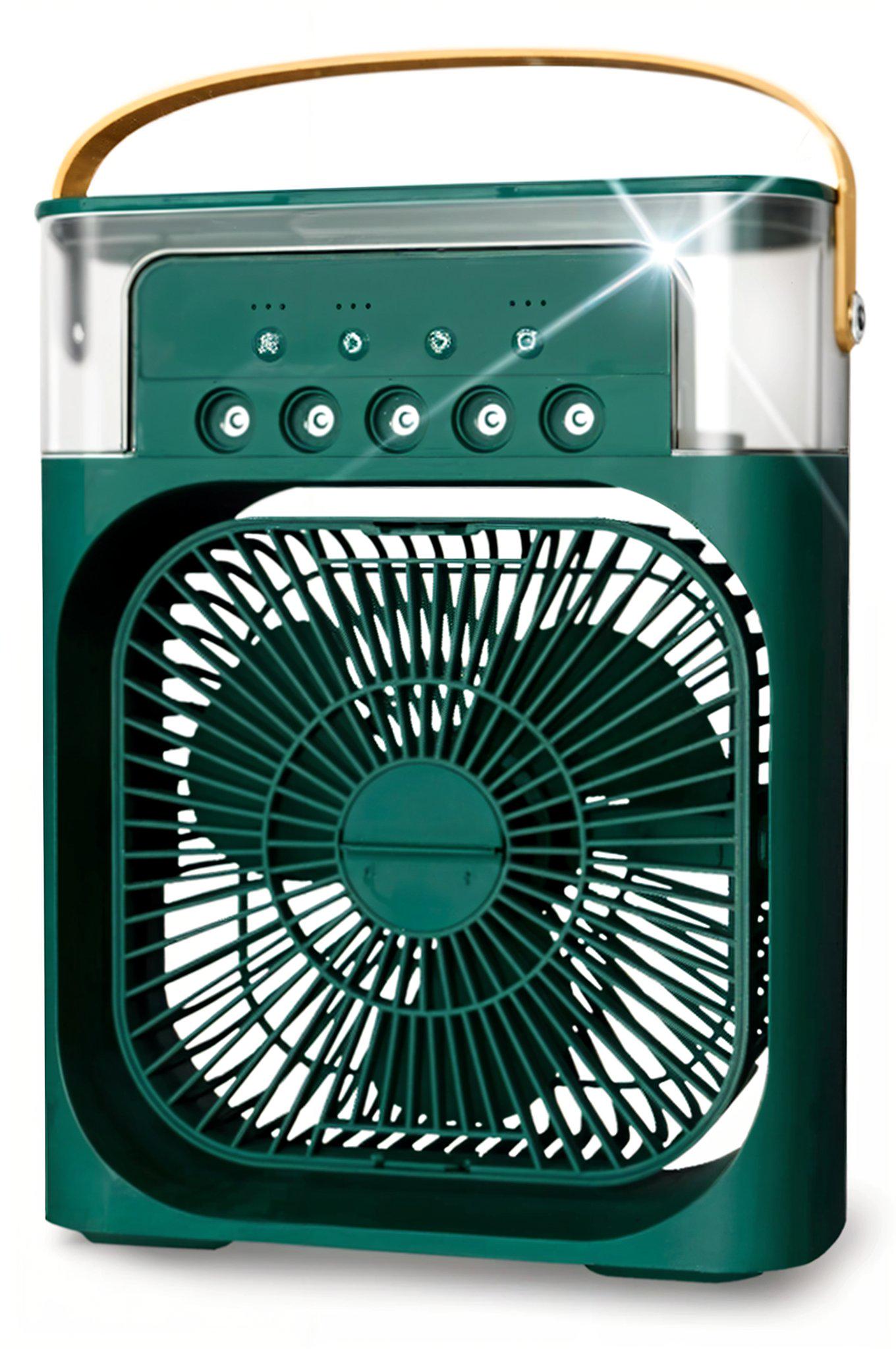 Вентилятор мини-увлажнитель воздуха UKC портативный от USB с отсеком для льда и воды с подсветкой LED Салатовый (516719279)