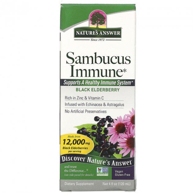 Добавка Nature's Answer Sambucus Immune Черная бузина для иммунитета 12000 мг 120 мл (NTA-26046)