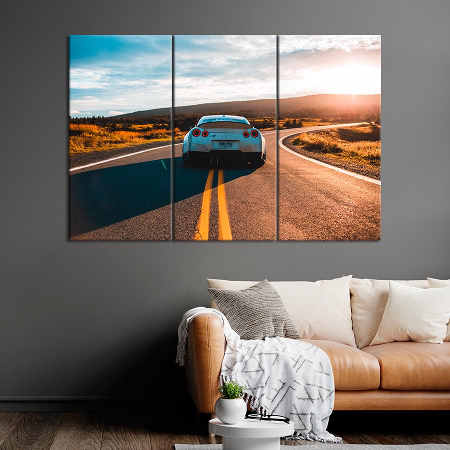Картина Автомобиль Автомобиль NISSAN GT-R вид сзади 156x100 см (A1182-3)